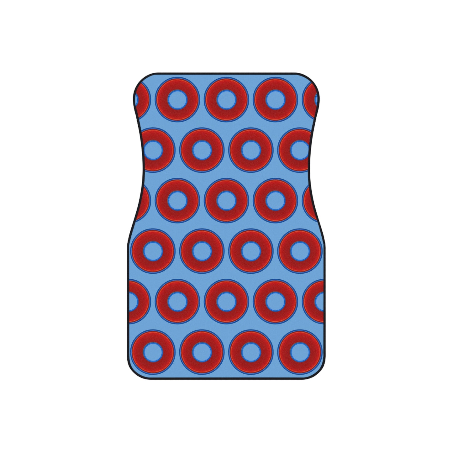 Contacted Car Mats - Set of 2/Front - vivid donut print w/light blue background