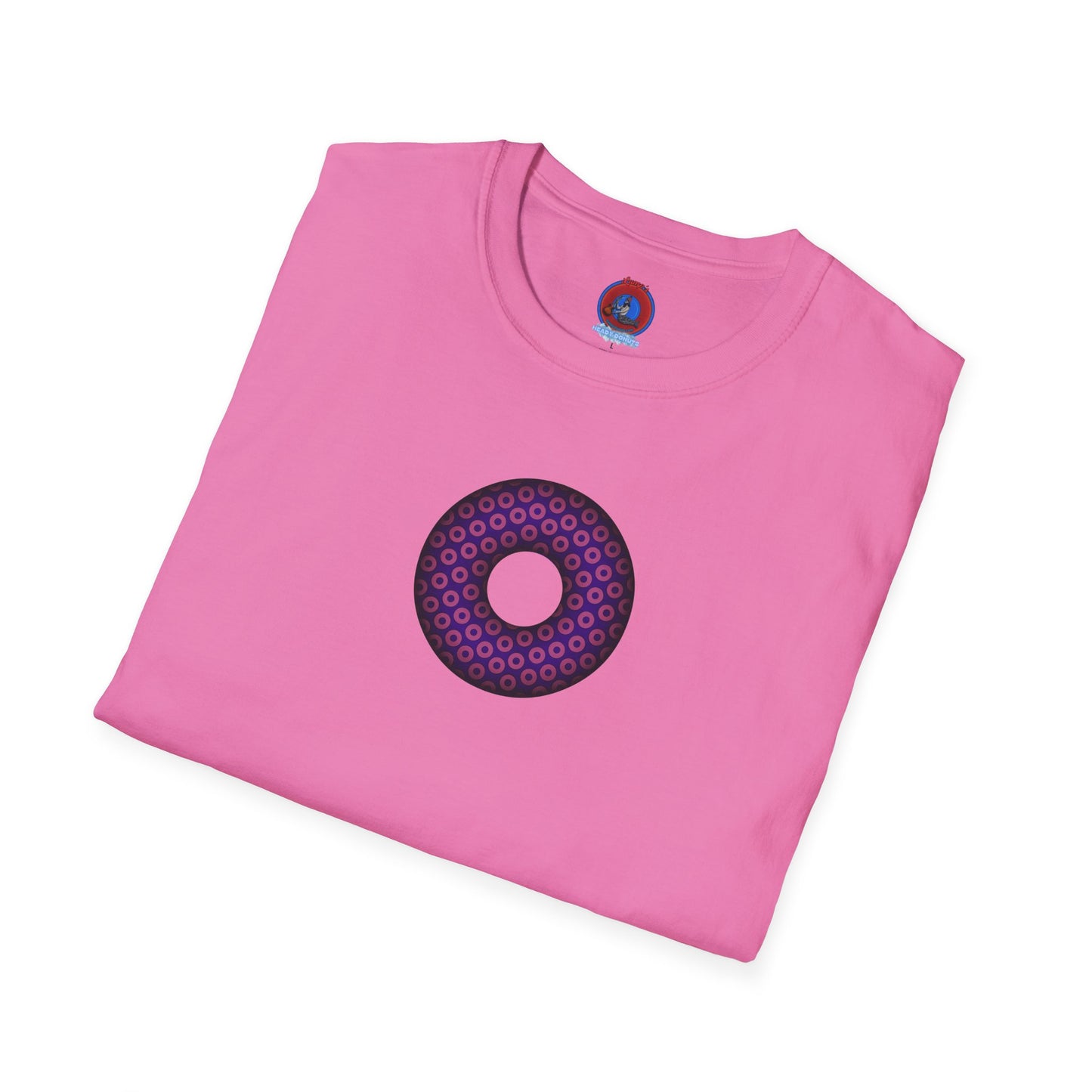 Plain Donuts/Unisex Soft-Style - "Plain Paradoxical Grided Donuts" - magenta/purple donuts