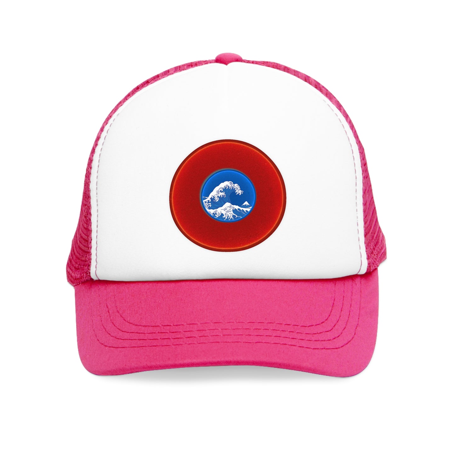 Lumpy Trucker Hat - "Sea is so Wide Donut" - red donut