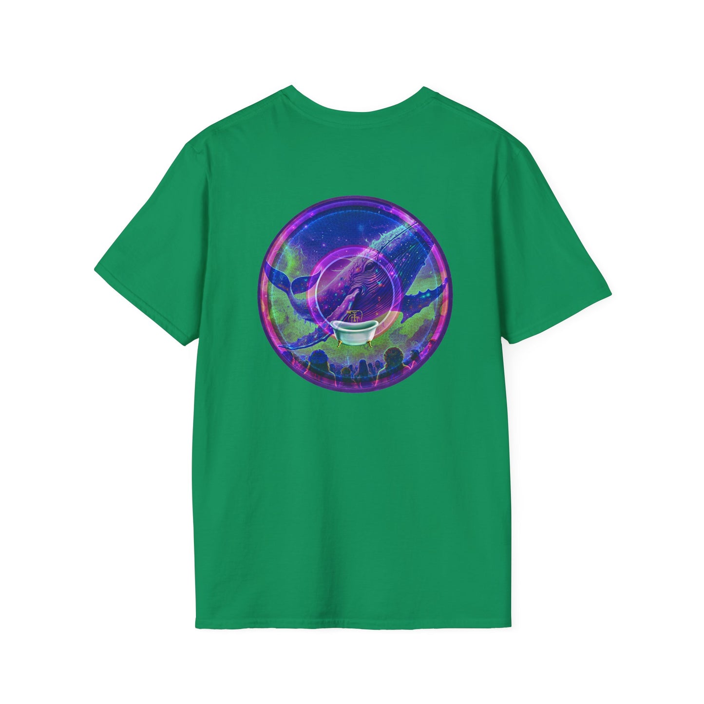 Classic Donut Tee - Unisex Soft-Style - "A Purple Humpback Whale of a Good Time" - variant 2 - purple picture donut