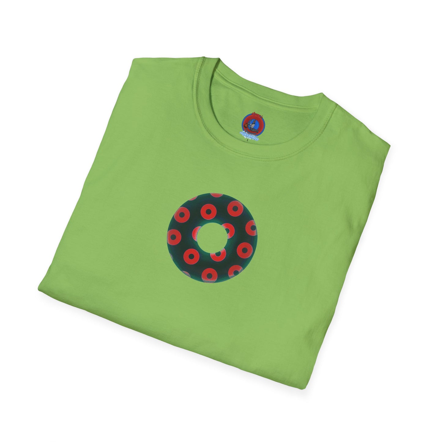 Plain Donuts/Unisex Soft-Style - "Plain Blimpy Paradoxical Donuts" - dark green/red donuts