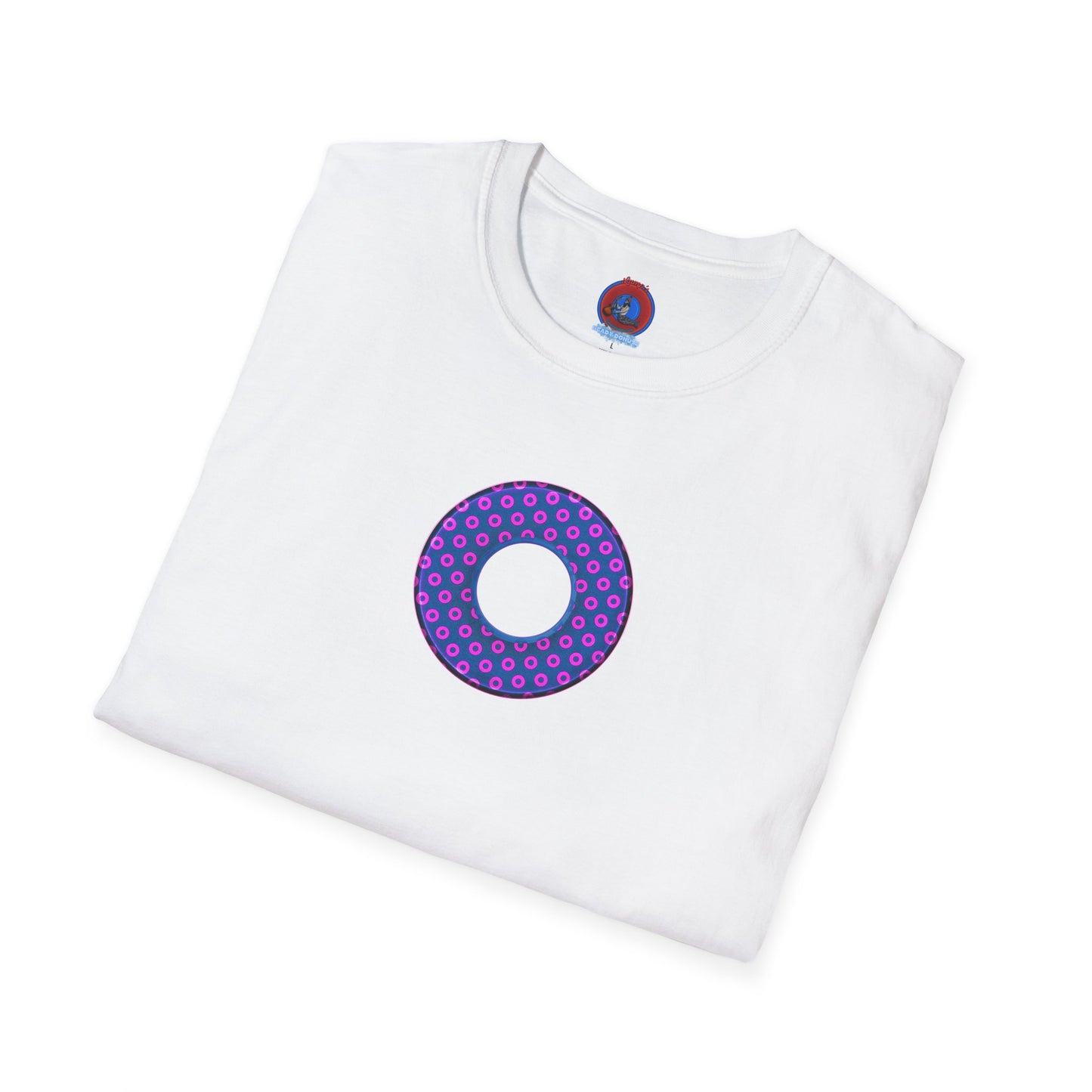 Plain Donuts/Unisex Soft-Style - "Plain Electric Paradoxical Donuts" - pink/dark blue donuts