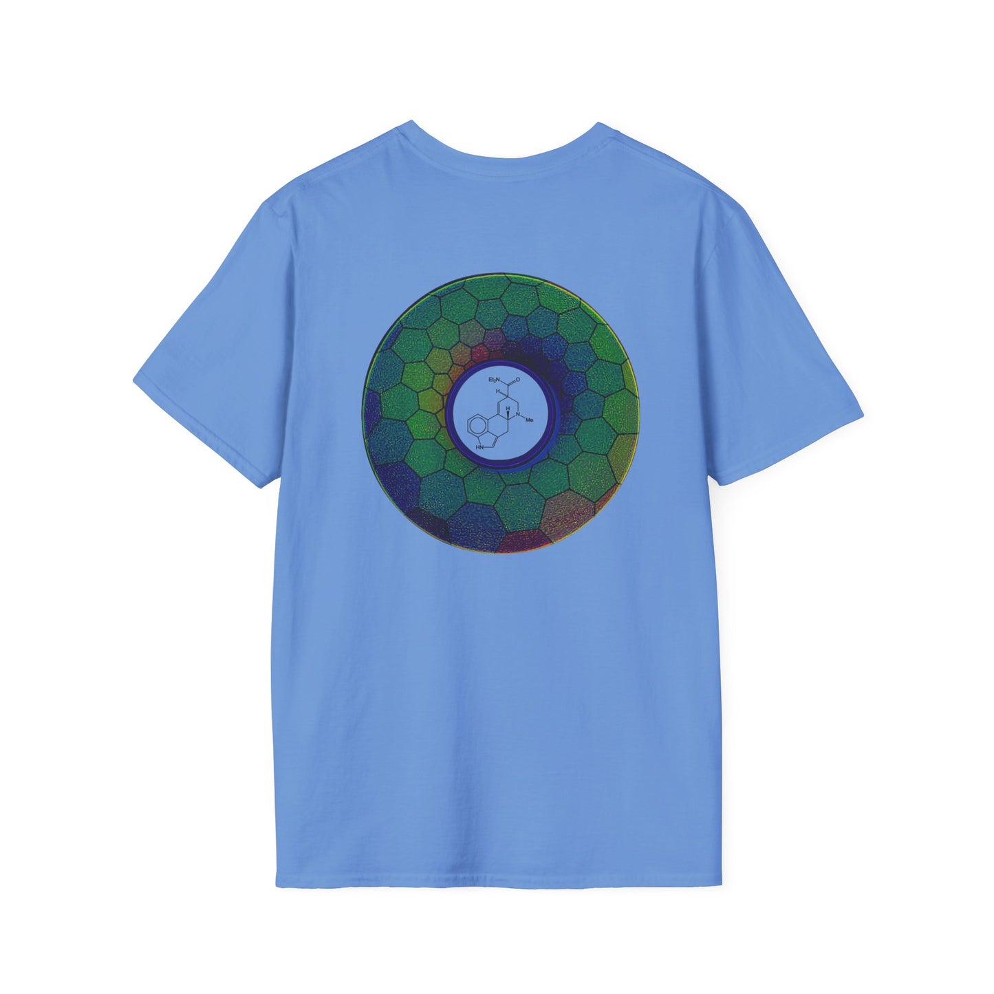 Classic Donut Tee - Unisex Soft-Style - "Dr. Albert Hofmann's Favorite Donut" - series 1.0  - variant 1 - green hexadonut