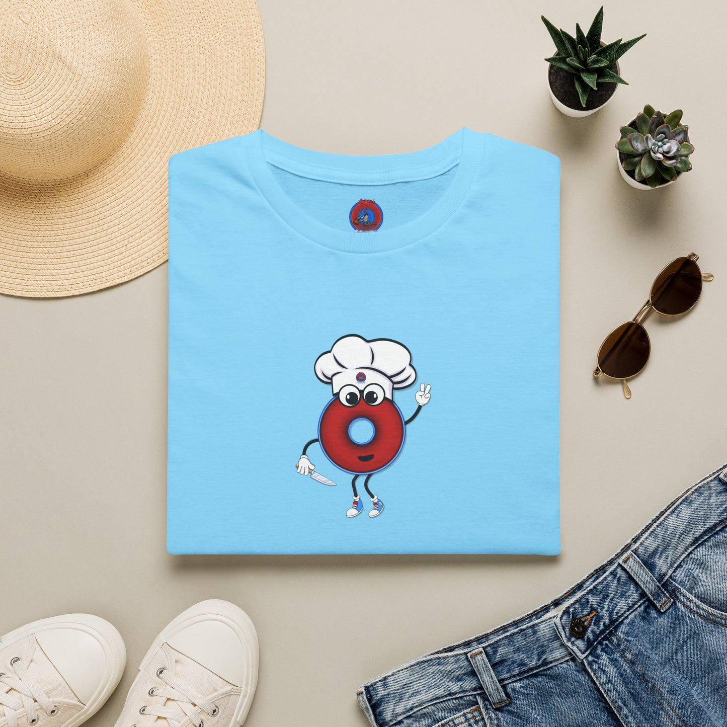 Classic Donut Tee - Unisex Soft-Style - "My Phriend the Donut" - plump vivid red donut