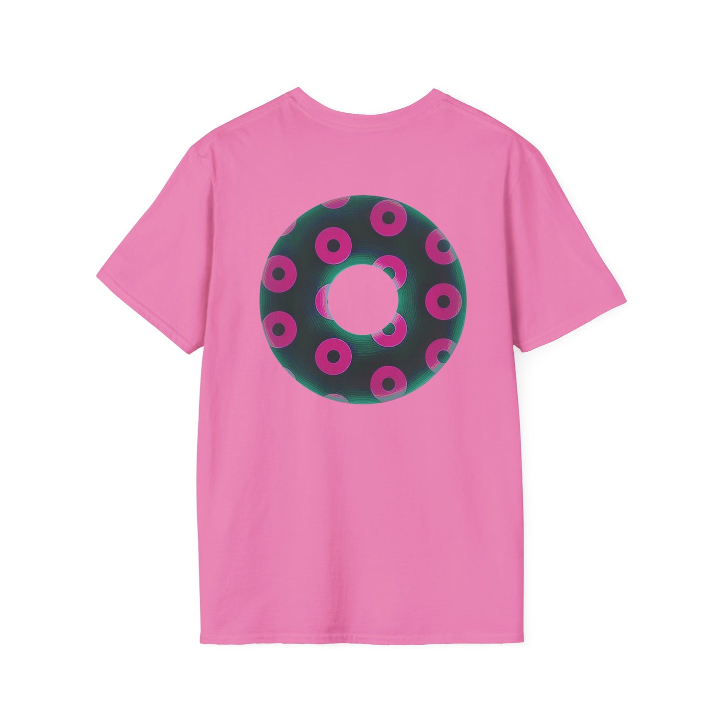 Plain Donuts/Unisex Soft-Style - "Plain Blimpy Paradoxical Donuts" - dark green/magenta donuts