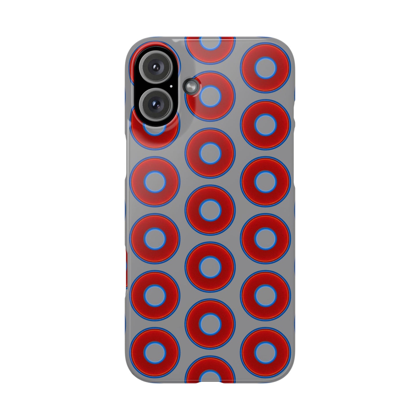 Donut Snap Case - red vivid donut print w/gray background