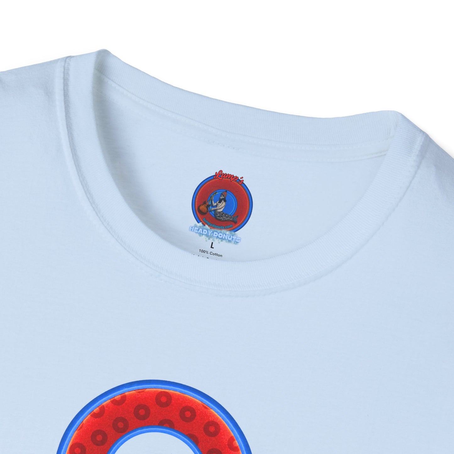 Plain Donuts/Unisex Soft-Style - "Plain Wide Mouthed Paradoxical Donuts" - red/medium royal blue donuts