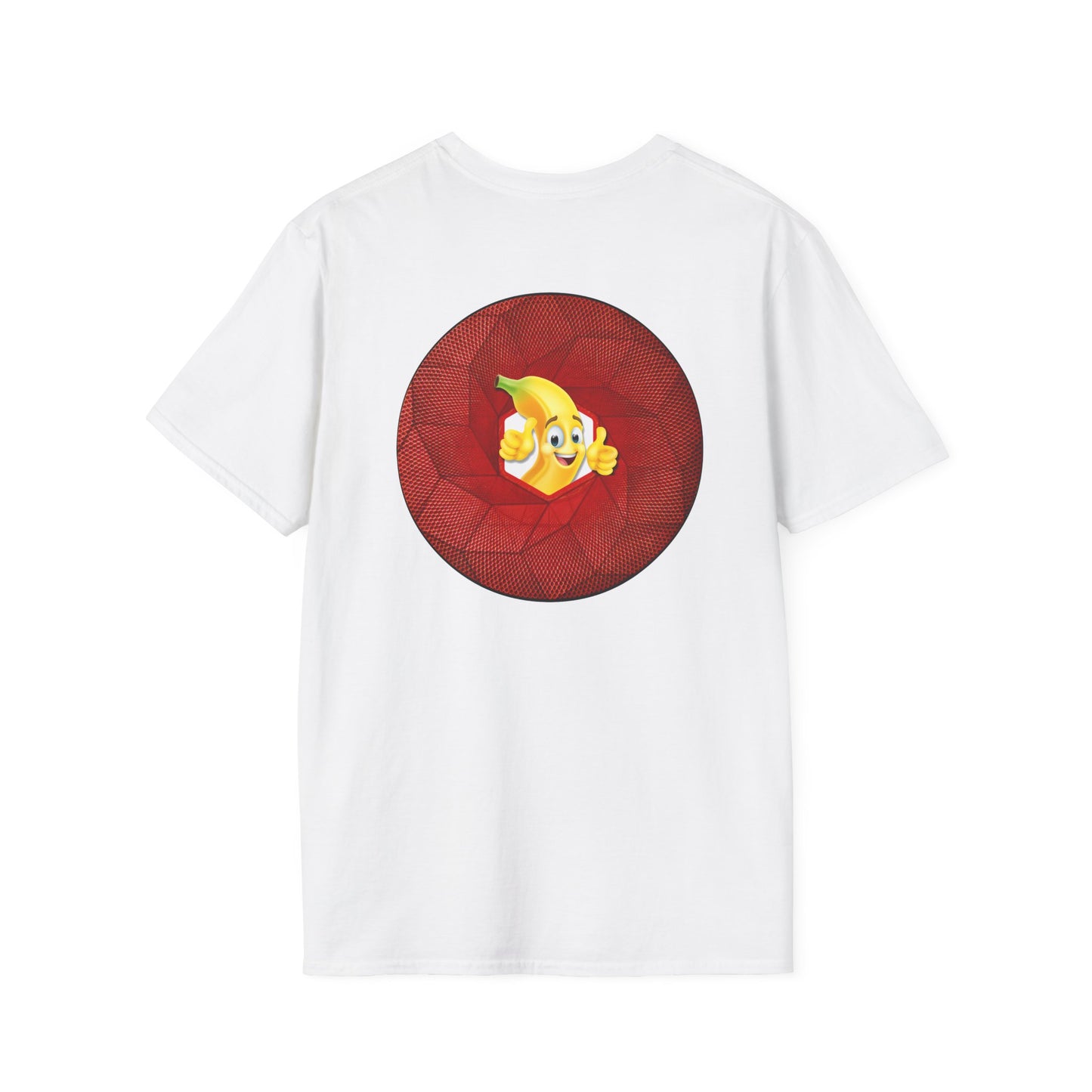 Classic Donut Tee - Unisex Soft-Style - "Dis sheet, it's bananas!" - series 1.0 - variant 1 - cubed red donut