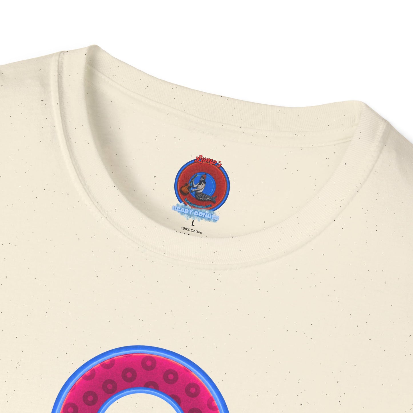 Plain Donuts/Unisex Soft-Style - "Plain Wide Mouthed Paradoxical Donuts" - bright magenta/light blue royal blue donuts