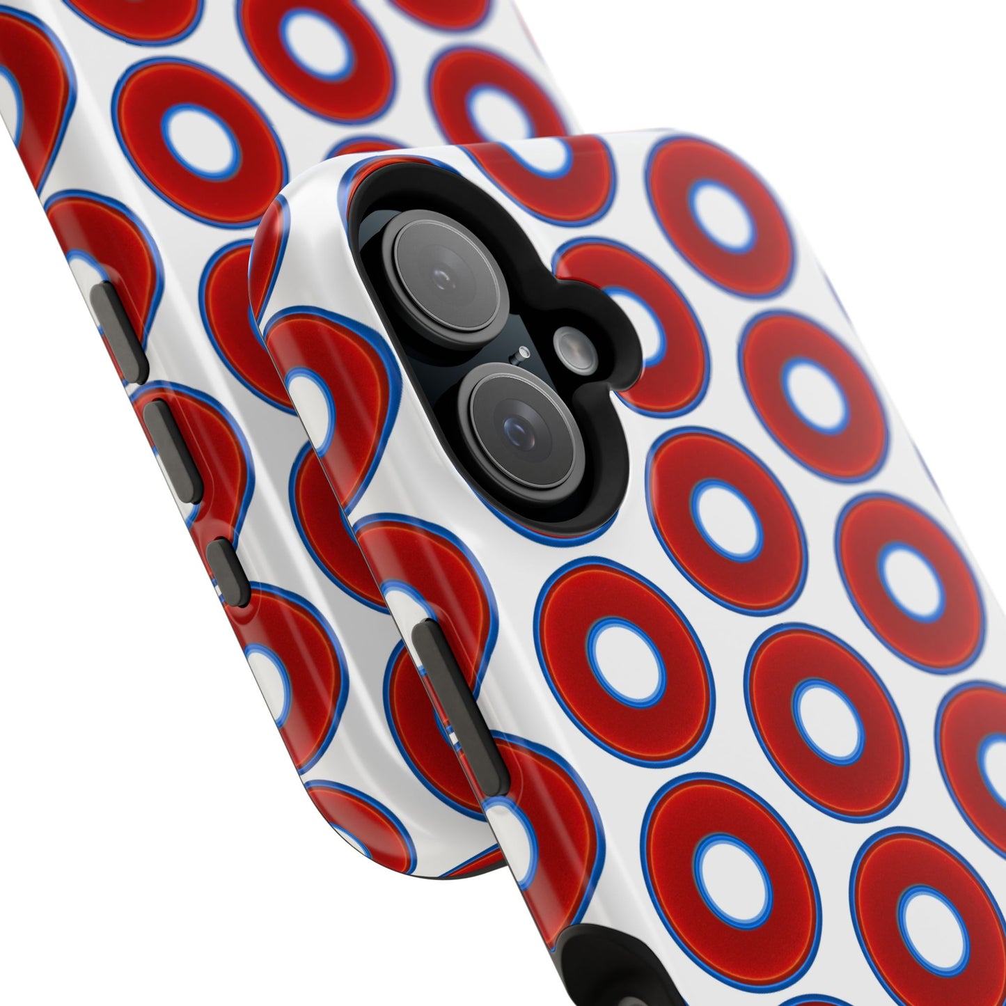 Magnetic Tough Donut Case - red vivid donut print w/white background