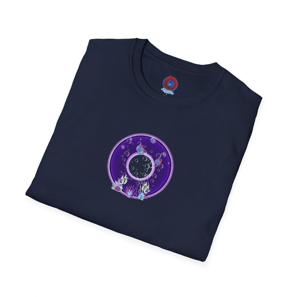 Classic Donut Tee - Unisex Soft-Style - "Sure That Sirens Made This Donut For Me" - vivid dark purple/light purple donut