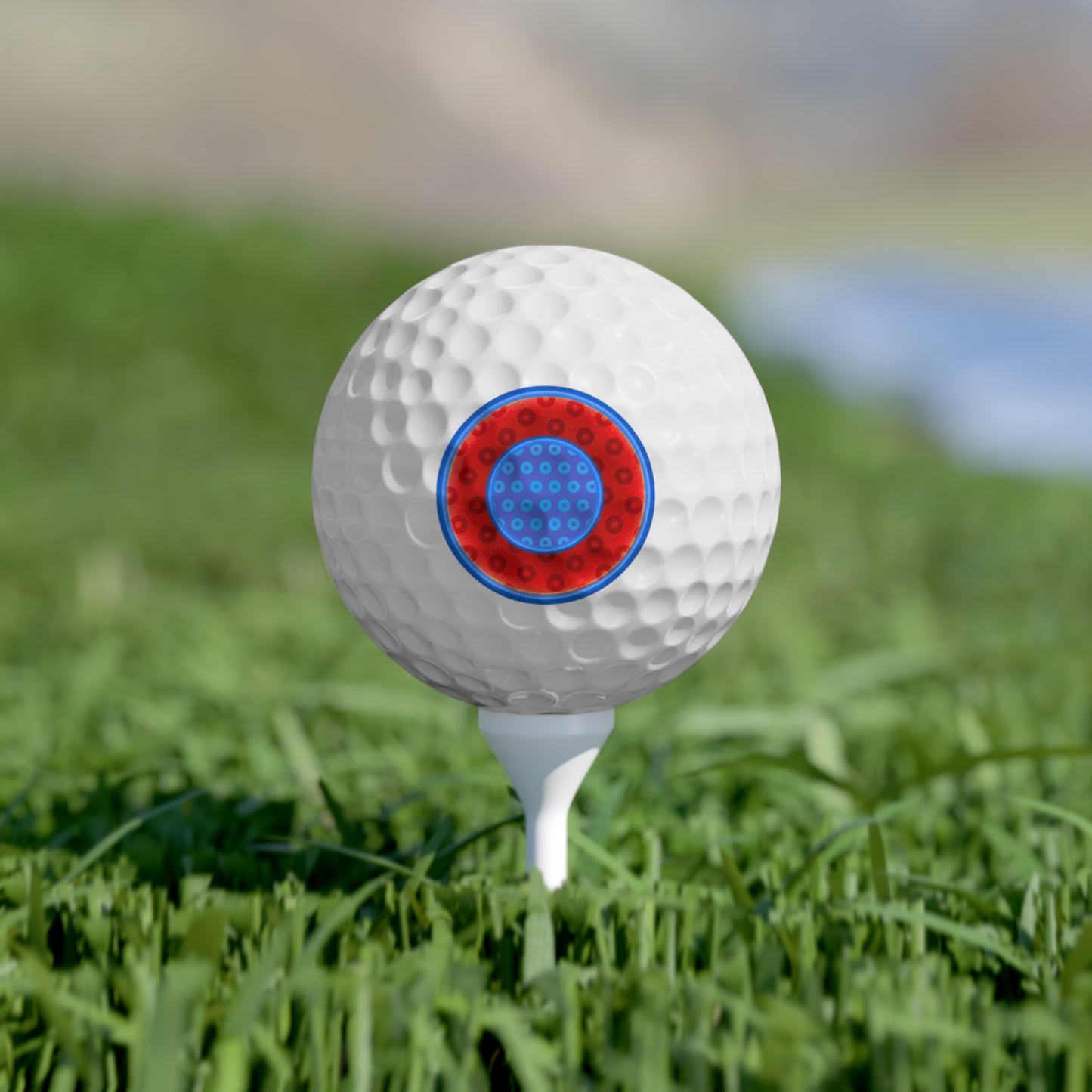 Lumpy Donut Golf Balls - 6-pack - "Plain/Abstract Donut" - red/blue widemouthed paradox donut
