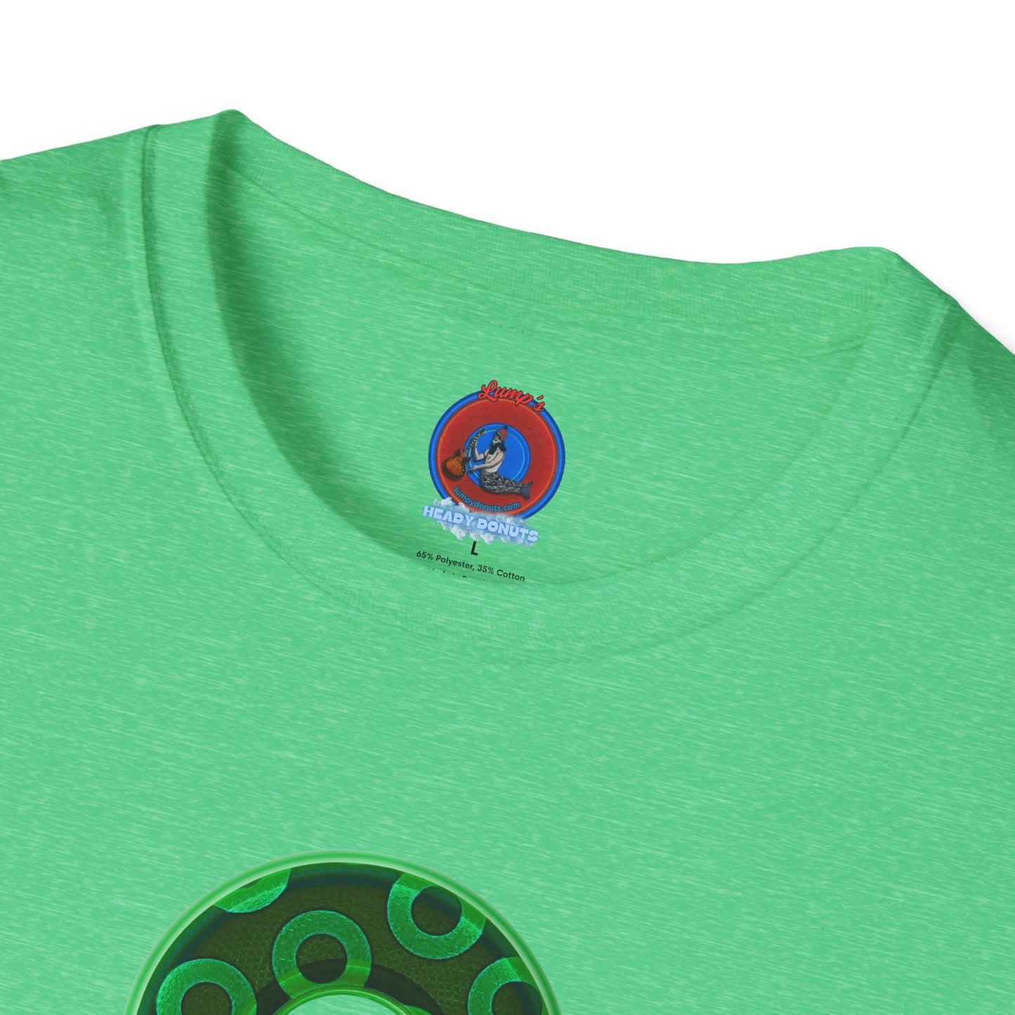 Plain Donuts/Unisex Soft-Style - "Plain Rustic Paradoxical Donuts" - light green/dark green donuts