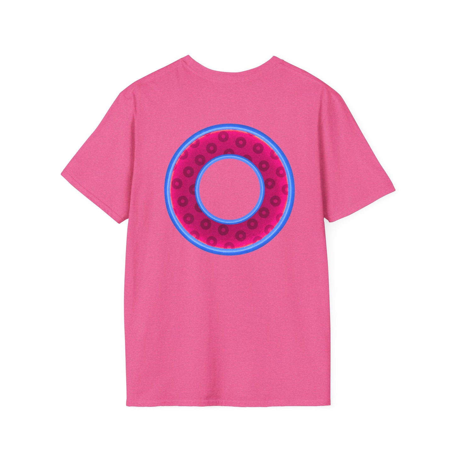 Plain Donuts/Unisex Soft-Style - "Plain Wide Mouthed Paradoxical Donuts" - bright magenta/light blue royal blue donuts