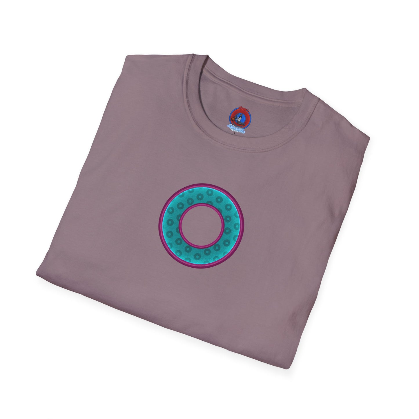 Plain Donuts/Unisex Soft-Style - "Plain Wide Mouthed Paradoxical Donuts" - teal/purple donuts