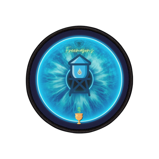 Iron-On Donut Patch - "The Peering Donut Patch of Opacity" - vivid blue idonut - variant 2