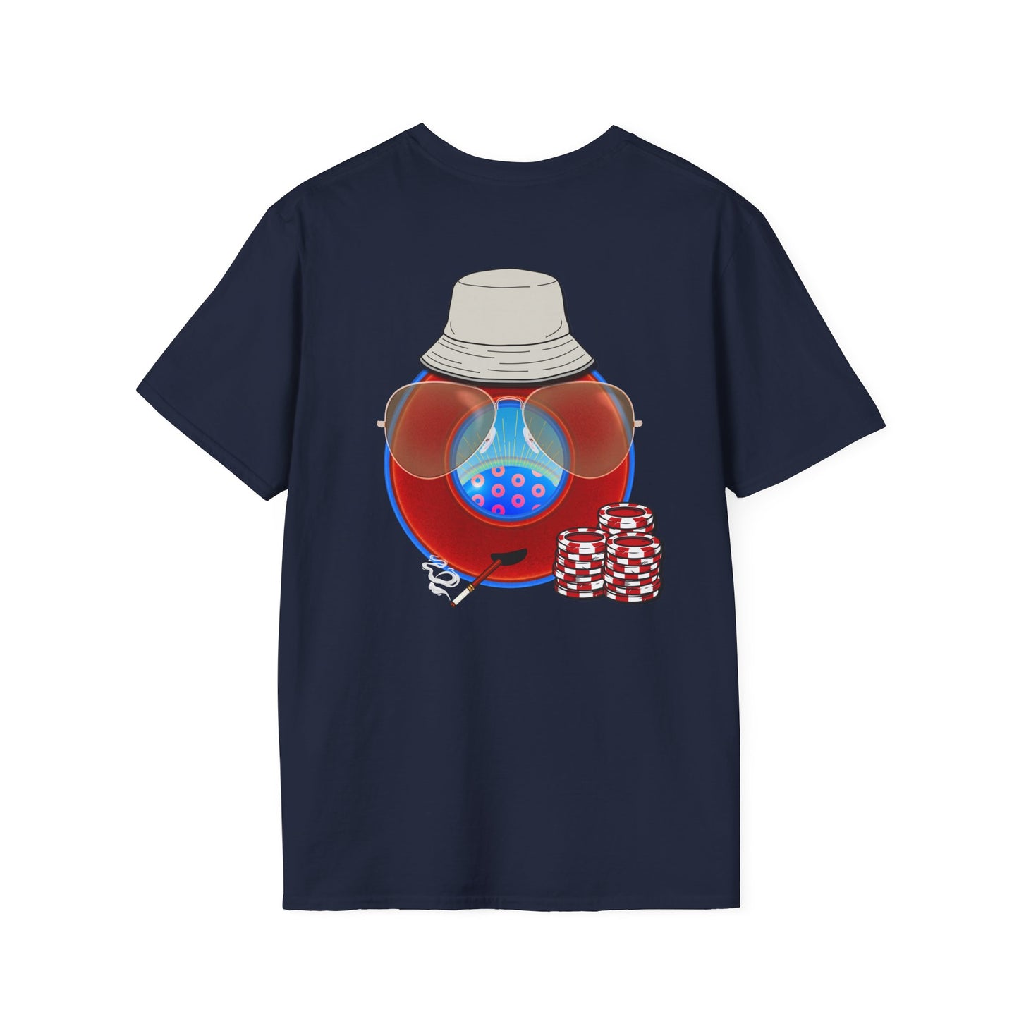 Classic Donut Tee - Unisex Soft-Style - "Gonzo Donut - Fear and Loathing in Gamehendge" - vivid red donut
