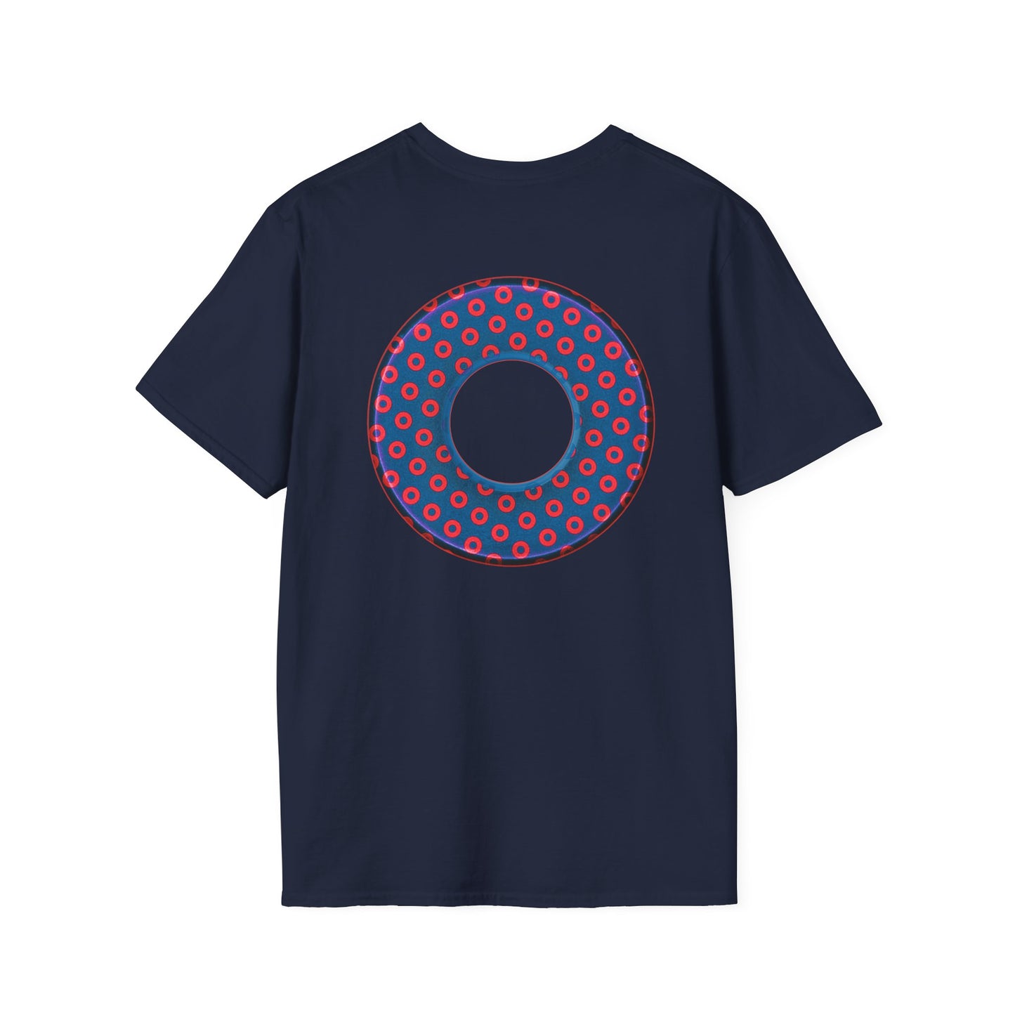 Plain Donuts/Unisex Soft-Style - "Plain Electric Paradoxical Donuts" - dark blue/red donuts