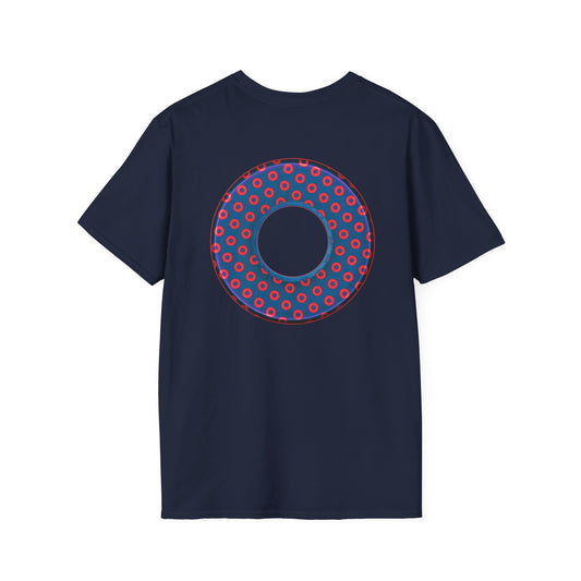 Plain Donuts/Unisex Soft-Style - "Plain Electric Paradoxical Donuts" - dark blue/red donuts