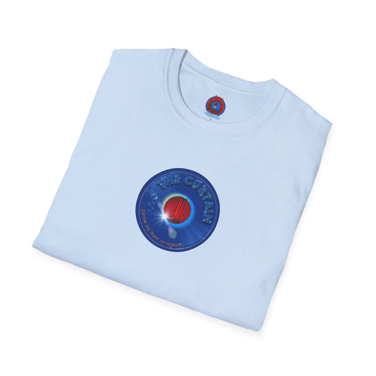 Classic Donut Tee - Unisex Soft-Style - "The Donut Without" - series 1.0  - variant 1 - vivid blue record donut