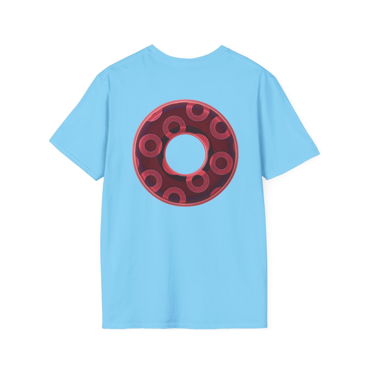 Plain Donuts/Unisex Soft-Style - "Plain Rustic Paradoxical Donuts" - magenta/burgundy donuts