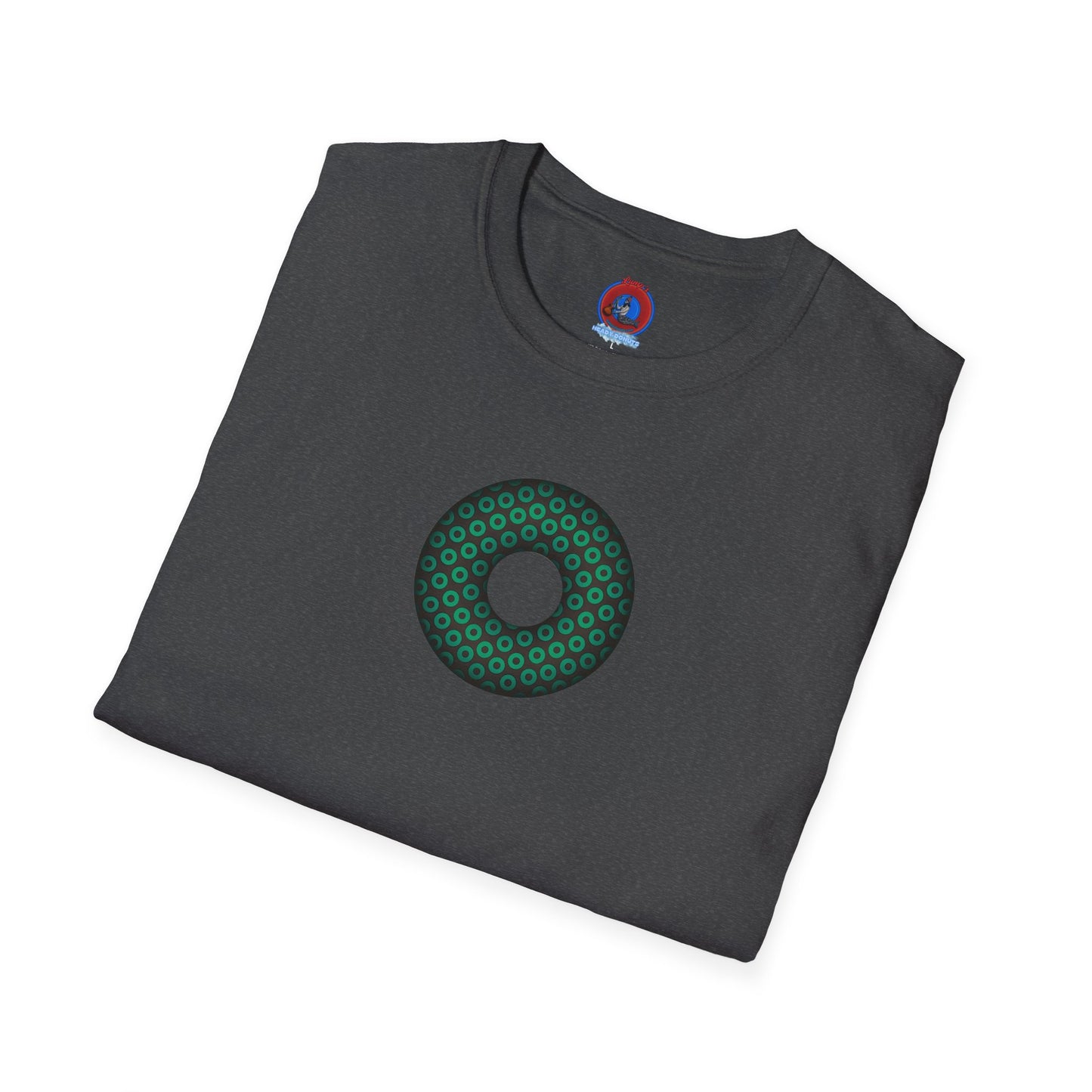 Plain Donuts/Unisex Soft-Style - "Plain Paradoxical Grided Donuts" - green/dark gray donuts