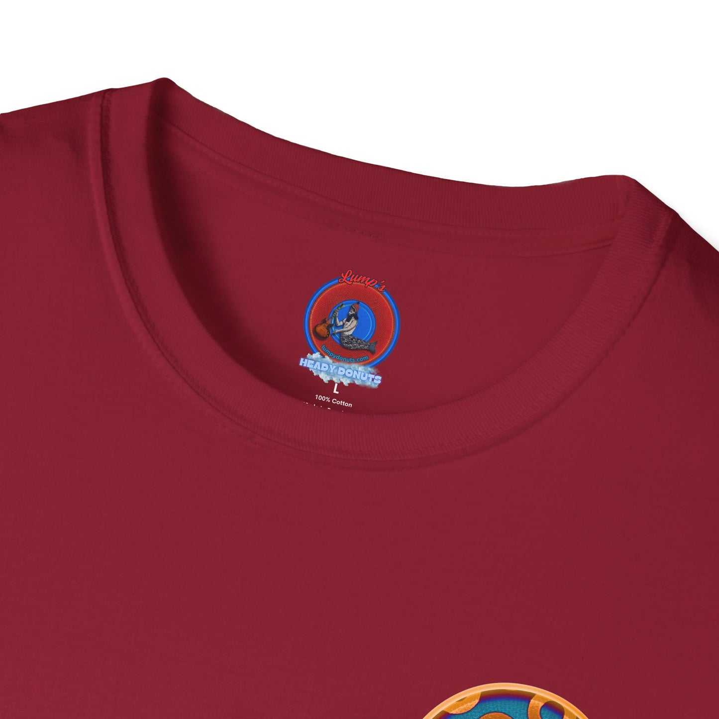 Classic Donut Tee - Unisex Soft-Style - "Wooked Cream - YEMSG Donut " -purple/red rustic paradox donut - variant 4