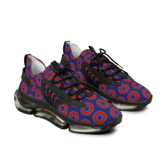 Donut Kicks - red vivid donut print w/vivid navy blue background