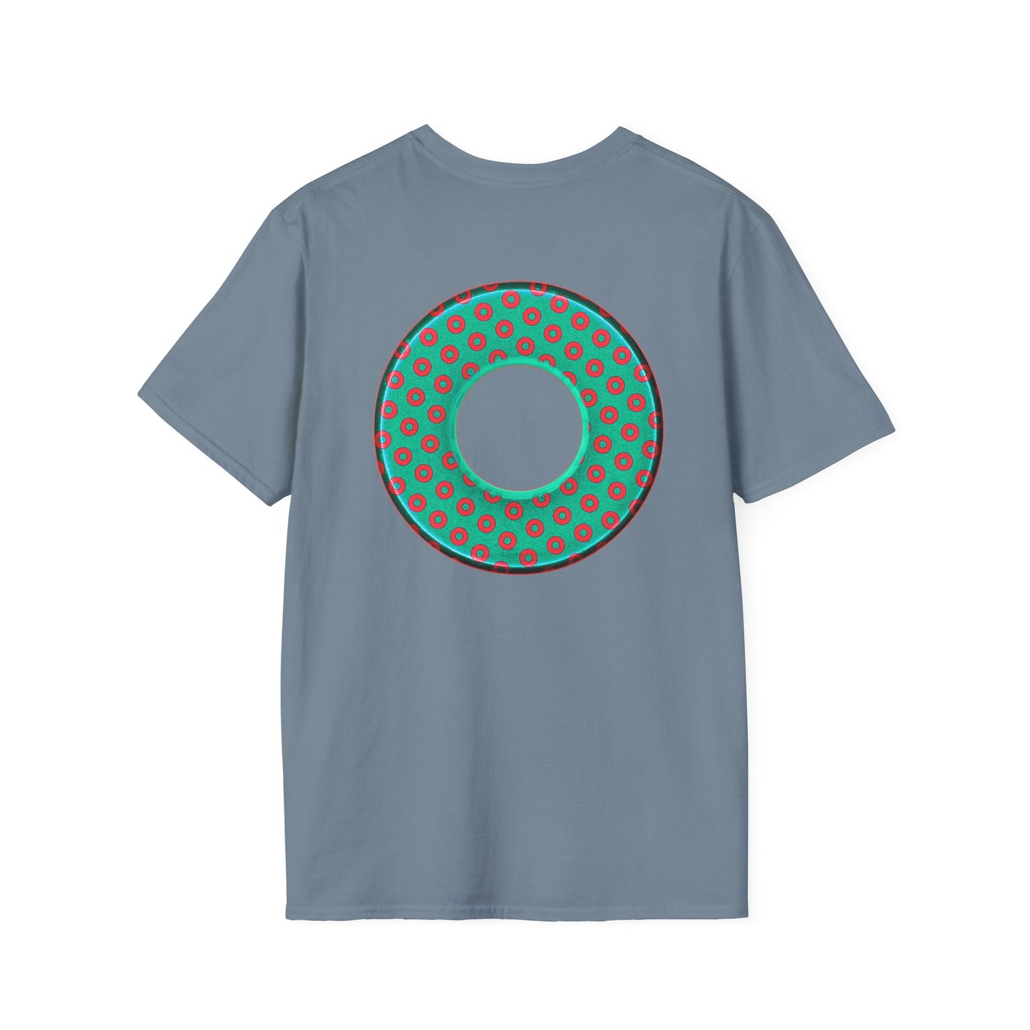 Plain Donuts/Unisex Soft-Style - "Plain Electric Paradoxical Donuts" - light green/red donuts