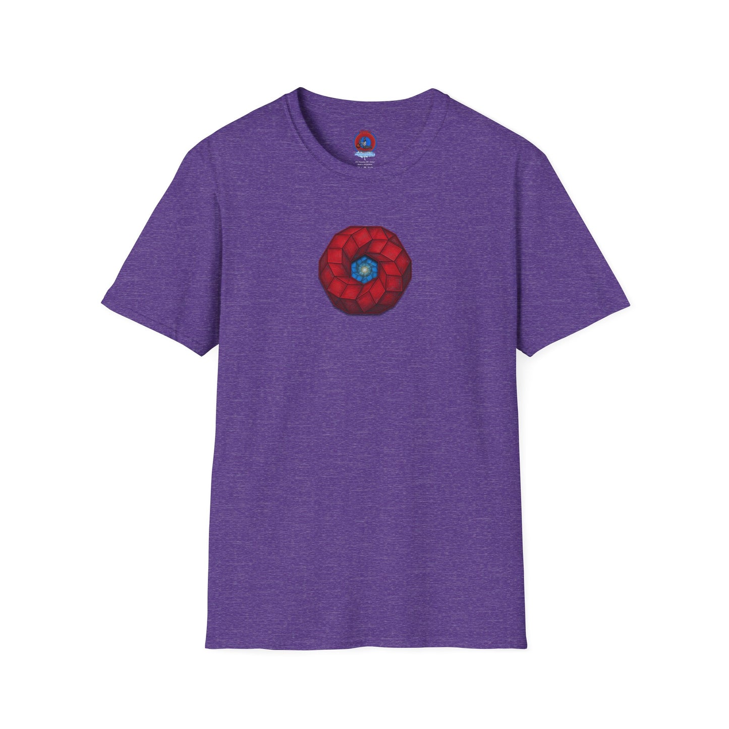 Classic Donut Tee - Unisex Soft-Style - "The 9th Donut" - rustic red/blue cubed donut - variant 1