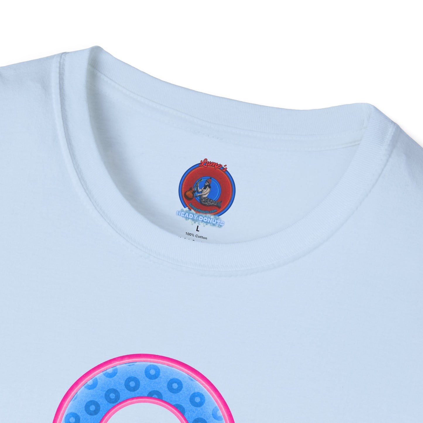 Plain Donuts/Unisex Soft-Style - "Plain Wide Mouthed Paradoxical Donuts" - light blue/pink donuts