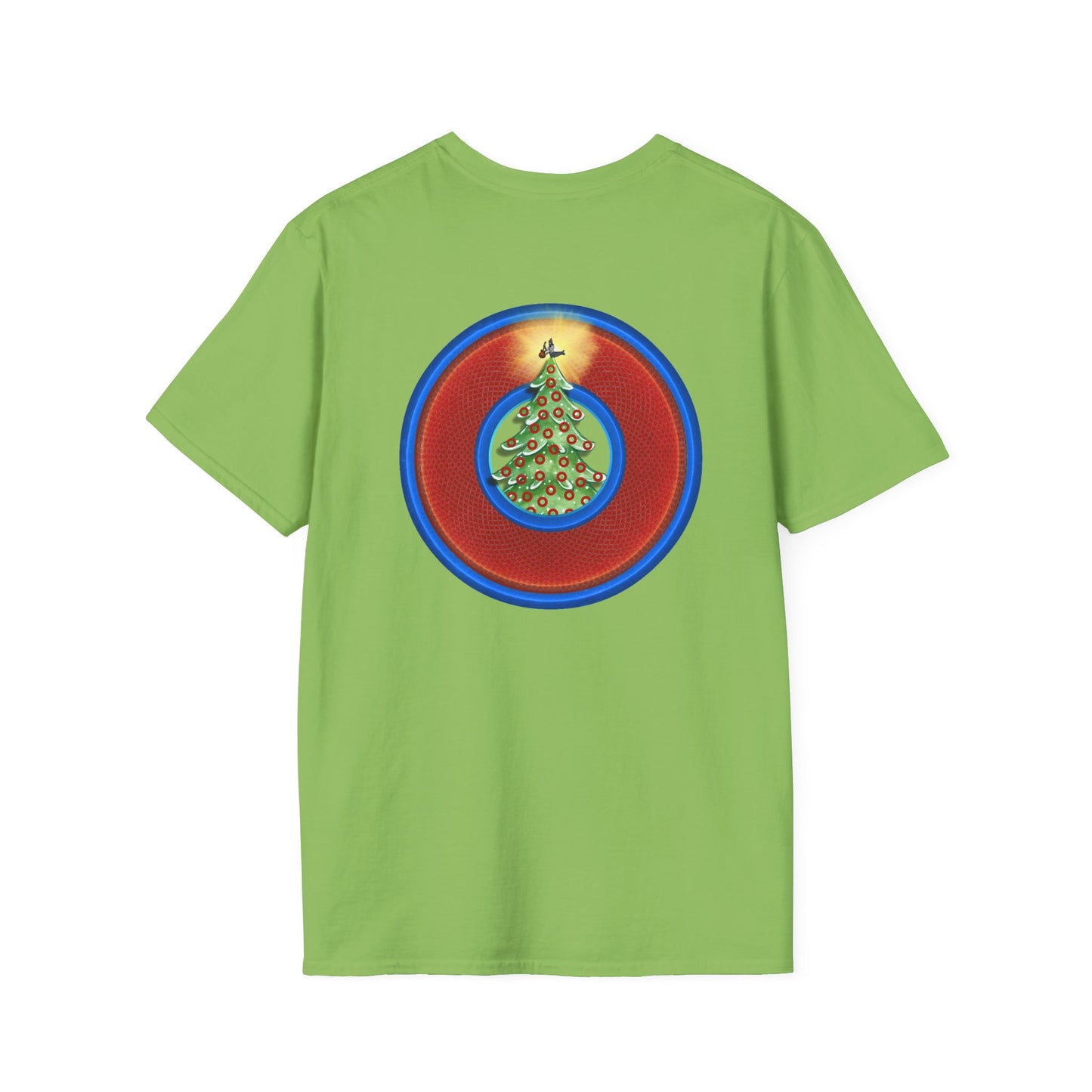 Classic Donut Tee - Unisex Soft-Style - "It's Always Phishmas in Philly" - rustic red/blue donut