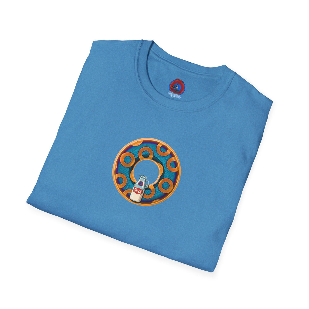Classic Donut Tee - Unisex Soft-Style - "Wooked Cream - YEMSG Donut " -blue/orange rustic paradox donut - variant 4