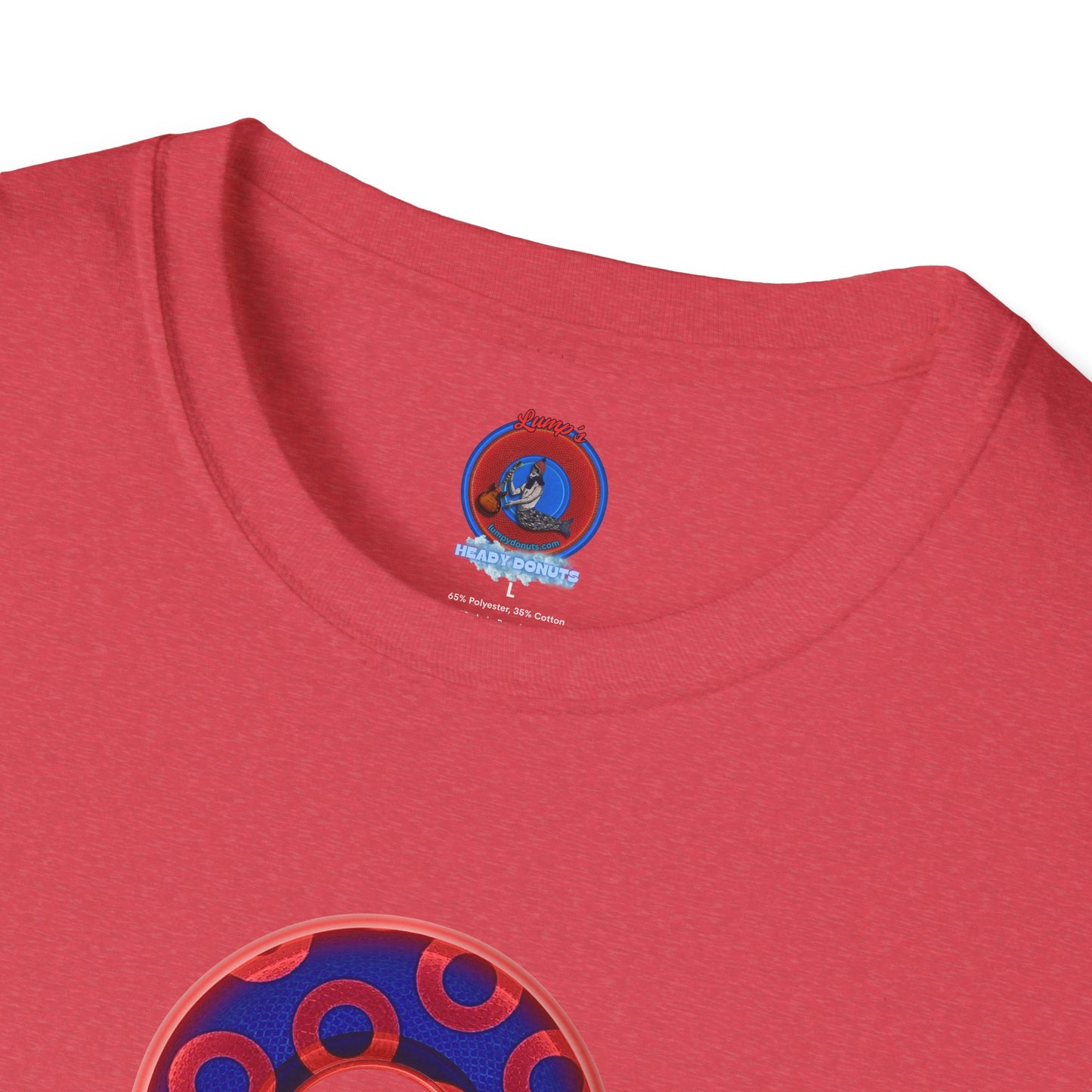 Plain Donuts/Unisex Soft-Style - "Plain Rustic Paradoxical Donuts" - red/ blue donuts