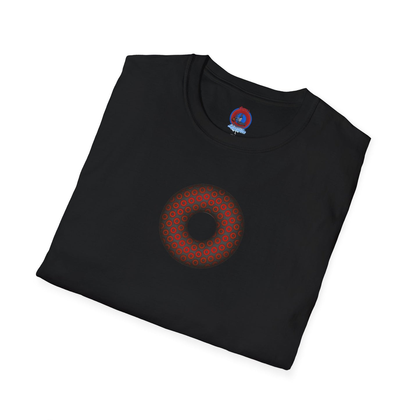 Plain Donuts/Unisex Soft-Style - "Plain Paradoxical Grided Donut" - red/dark gray donuts