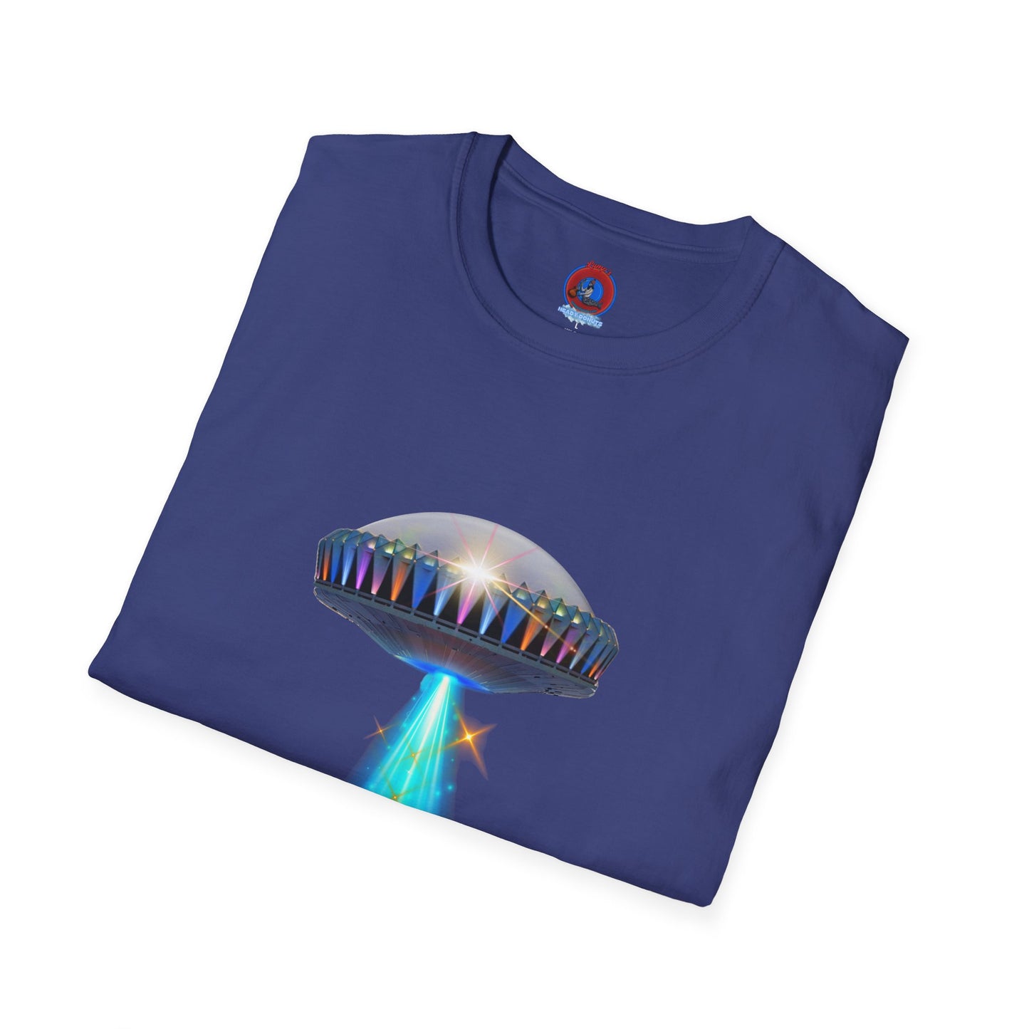 Classic Donut Tee - Unisex Soft-Style - "Donuts now Served on the Mothership" - series 1.0  - variant 6  - tractor-beamed donut
