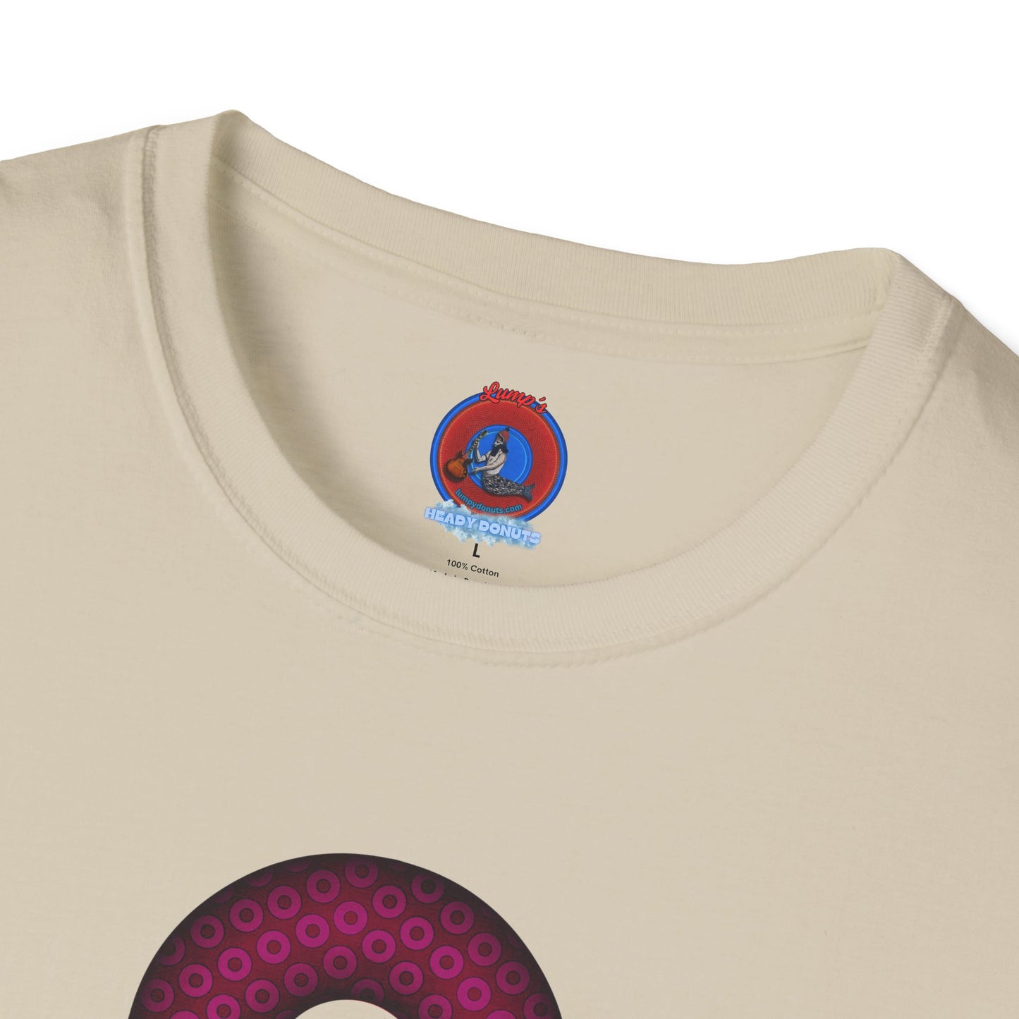 Plain Donuts/Unisex Soft-Style - "Plain Paradoxical Grided Donuts" - dark magenta/burgundy donuts