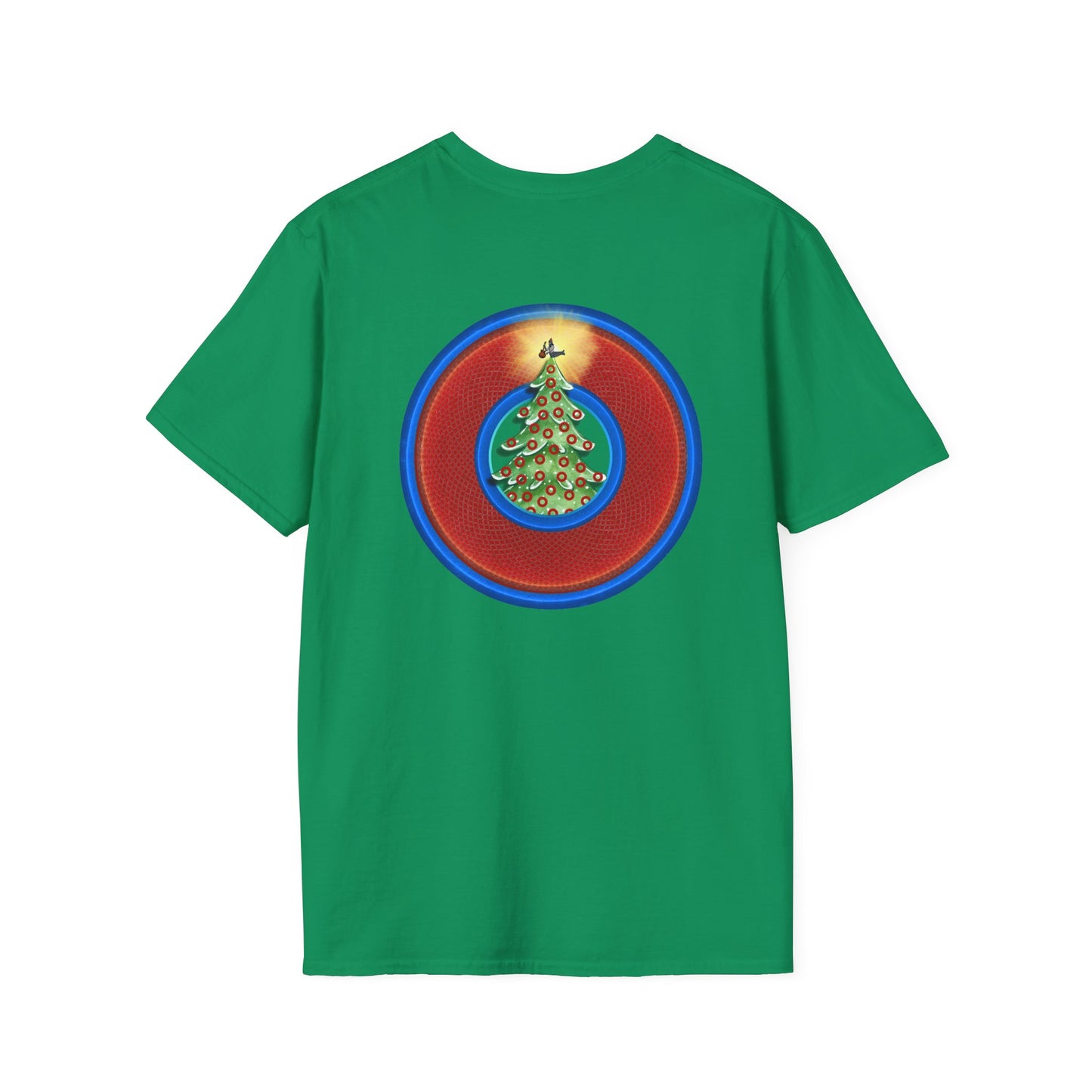 Classic Donut Tee - Unisex Soft-Style - "It's Always Phishmas in Philly" - rustic red/blue donut