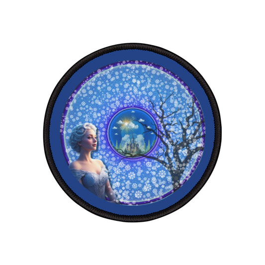 Iron-On Donut Patch - "The Donut Locked in Glaciers" - blue/purple donut