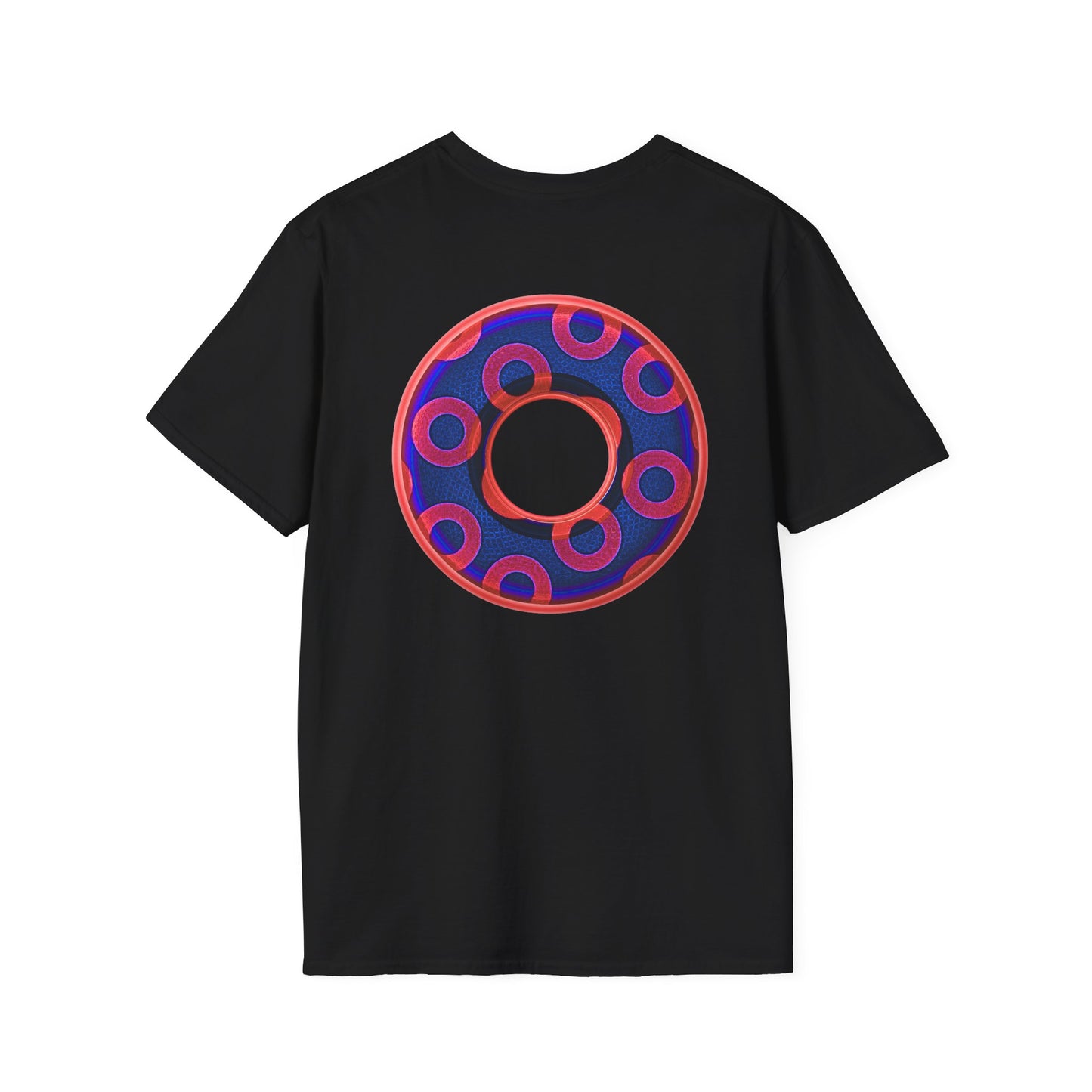 Plain Donuts/Unisex Soft-Style - "Plain Rustic Paradoxical Donuts" - red/dark royal blue donuts