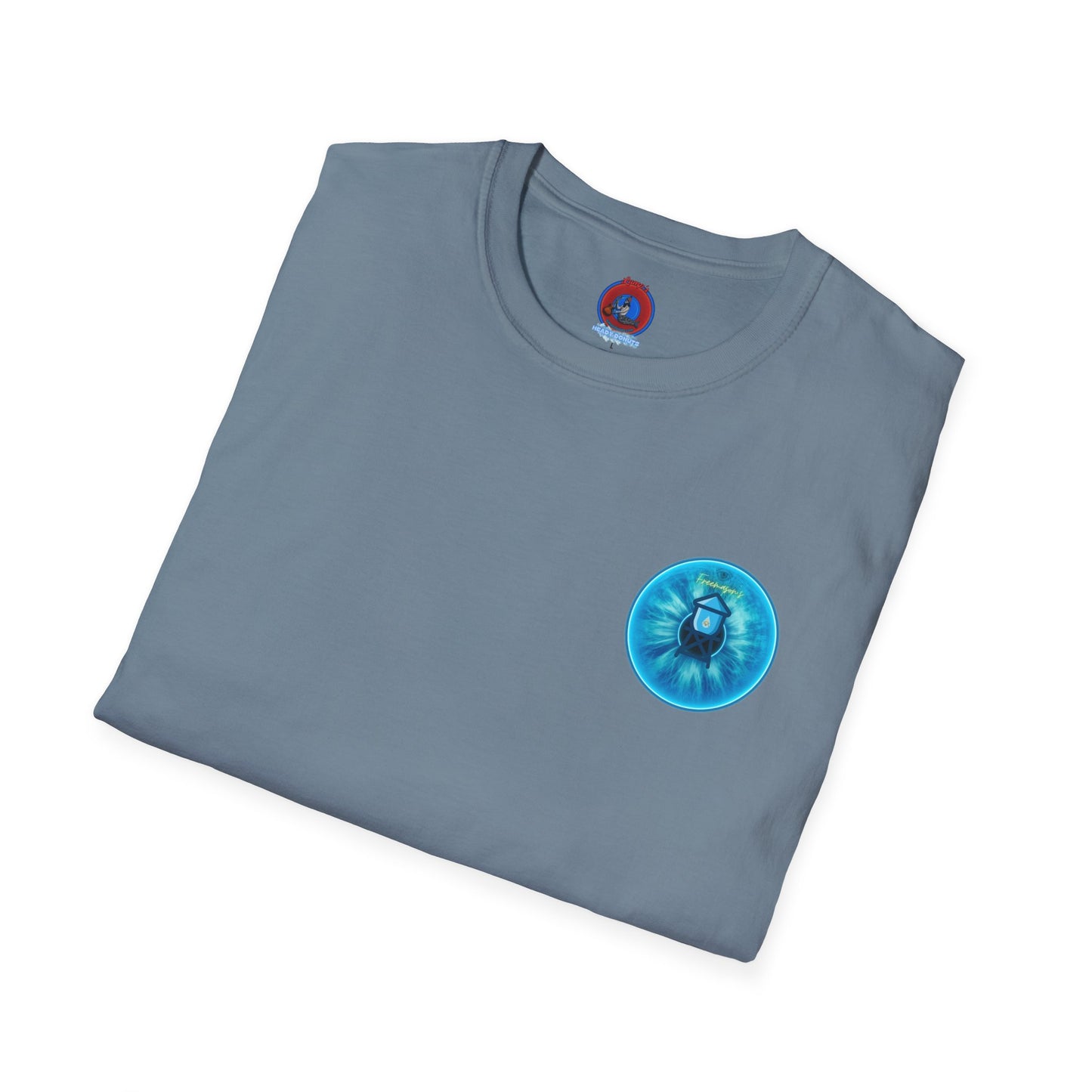 Classic Donut Tee - Unisex Soft-Style - "The Peering Donut of Opacity" - light blue idonut - variant 1