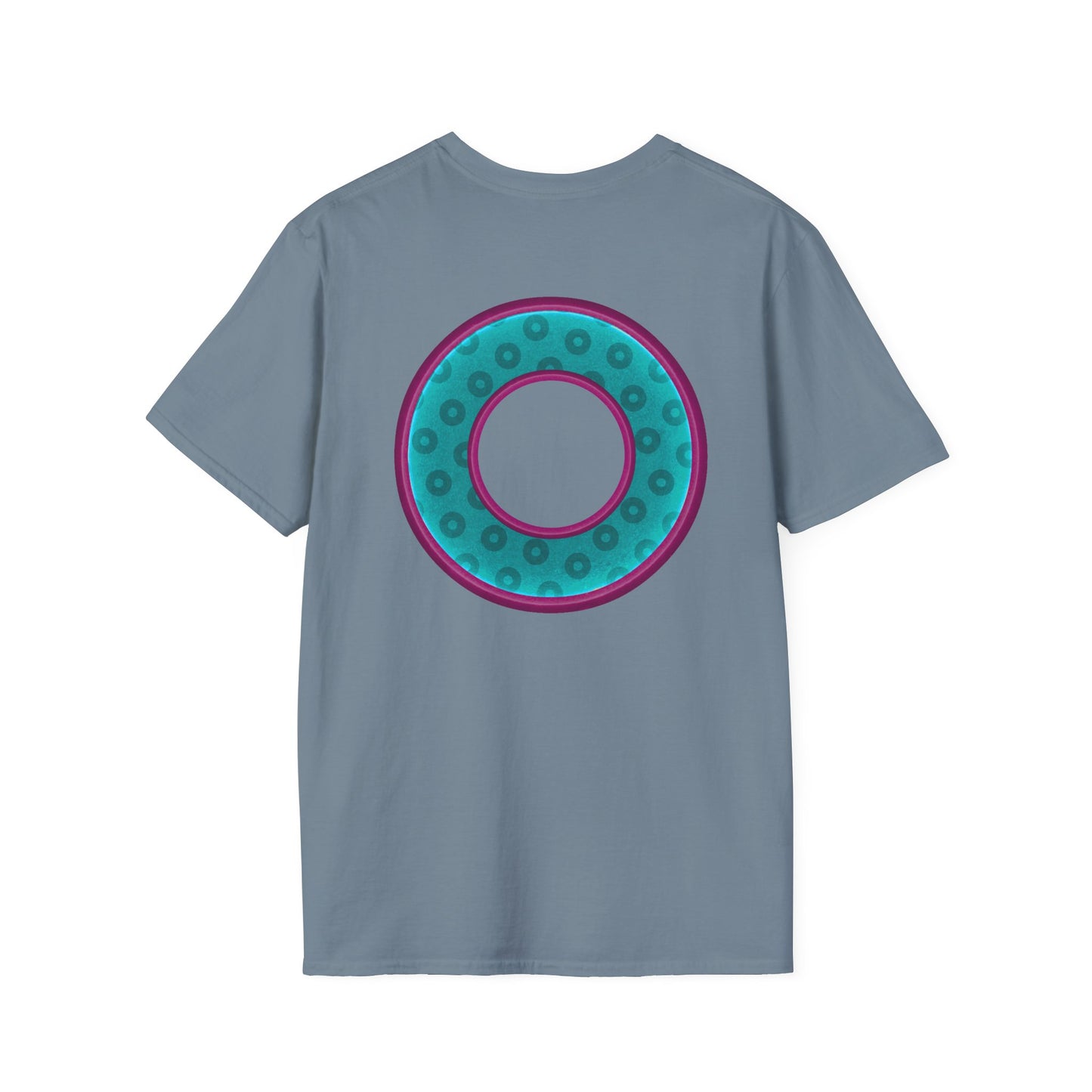 Plain Donuts/Unisex Soft-Style - "Plain Wide Mouthed Paradoxical Donuts" - teal/purple donuts