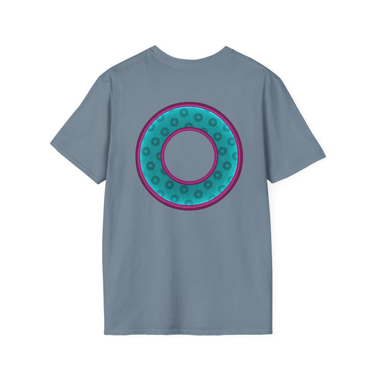 Plain Donuts/Unisex Soft-Style - "Plain Wide Mouthed Paradoxical Donuts" - teal/purple donuts