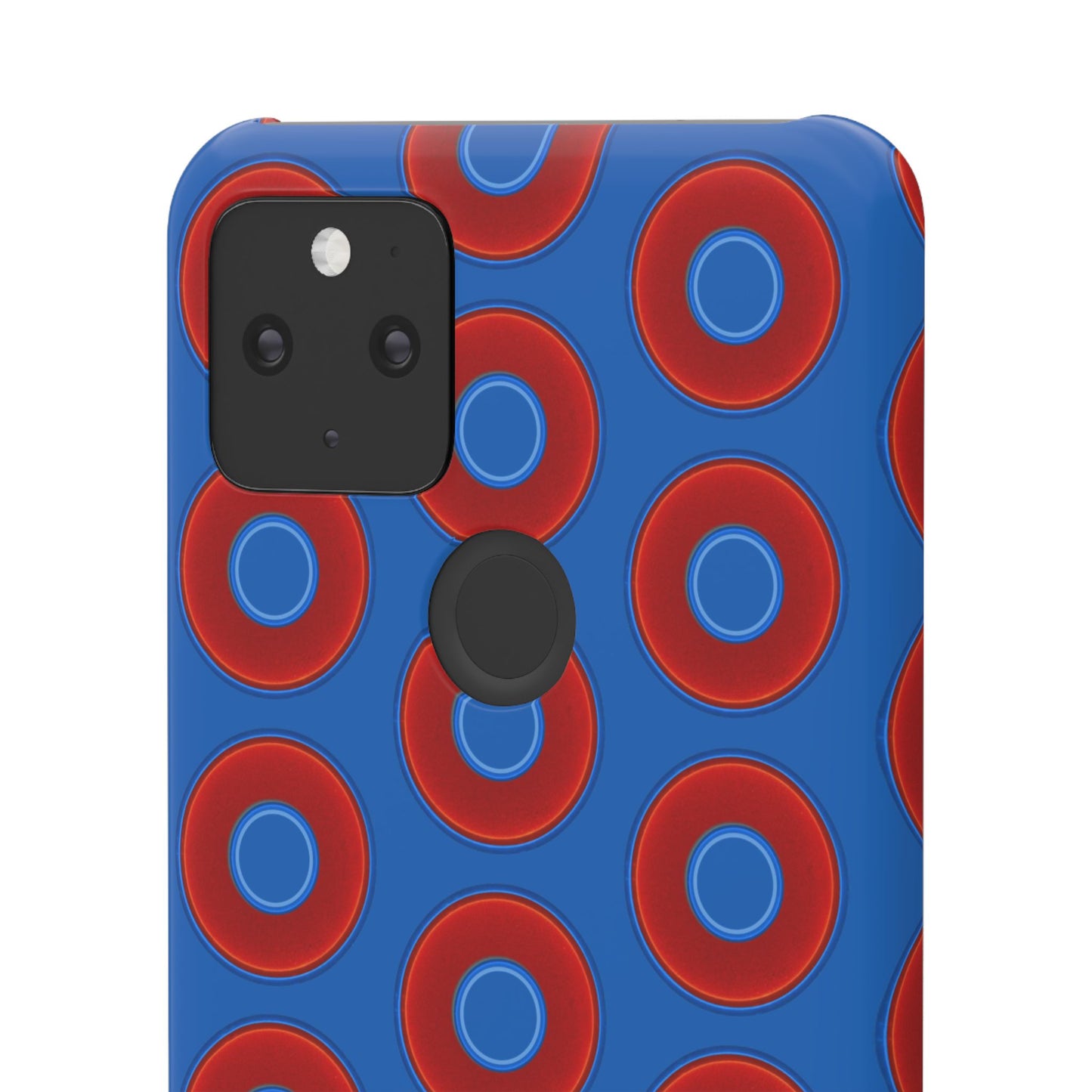 Lumpy Donut Snap Case - red vivid donut print w/dark royal background