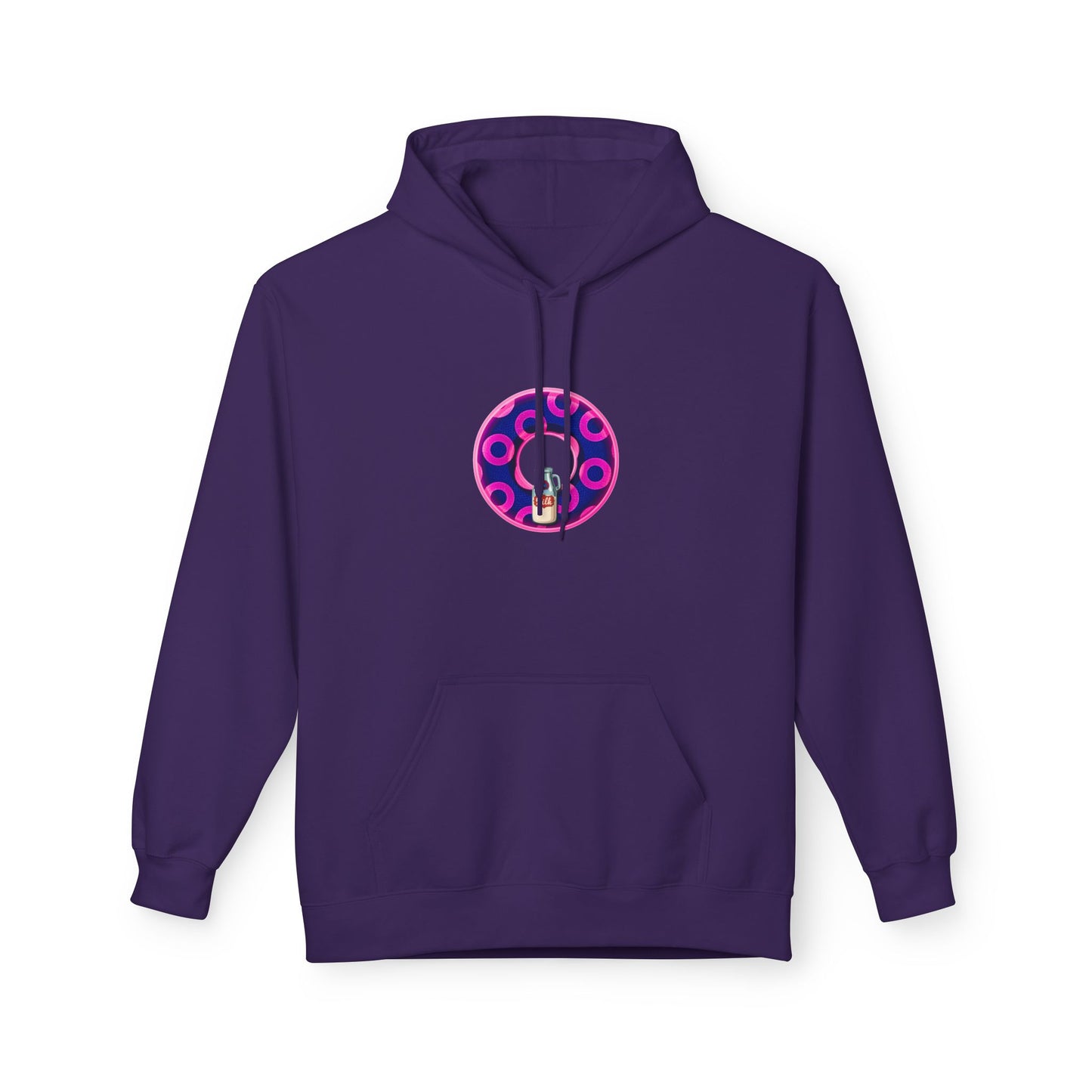 Fleece Harry Hoodies [Midweight Soft-style] - "Wooked Cream Dairy - YEMSG Donut" - blue/magenta rustic paradox donut - variant 5