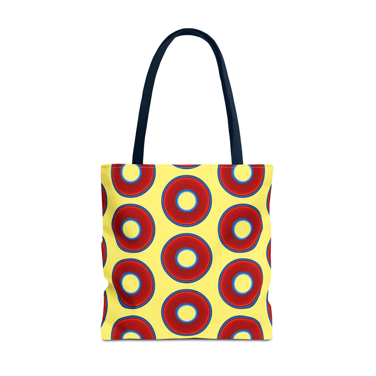 Lumpy Beach/Tote Bag - red vivid donuts w/yellow background