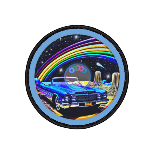 Iron-On Donut Patch - "Halley's Caddy" - blue/black space donut - variant 1