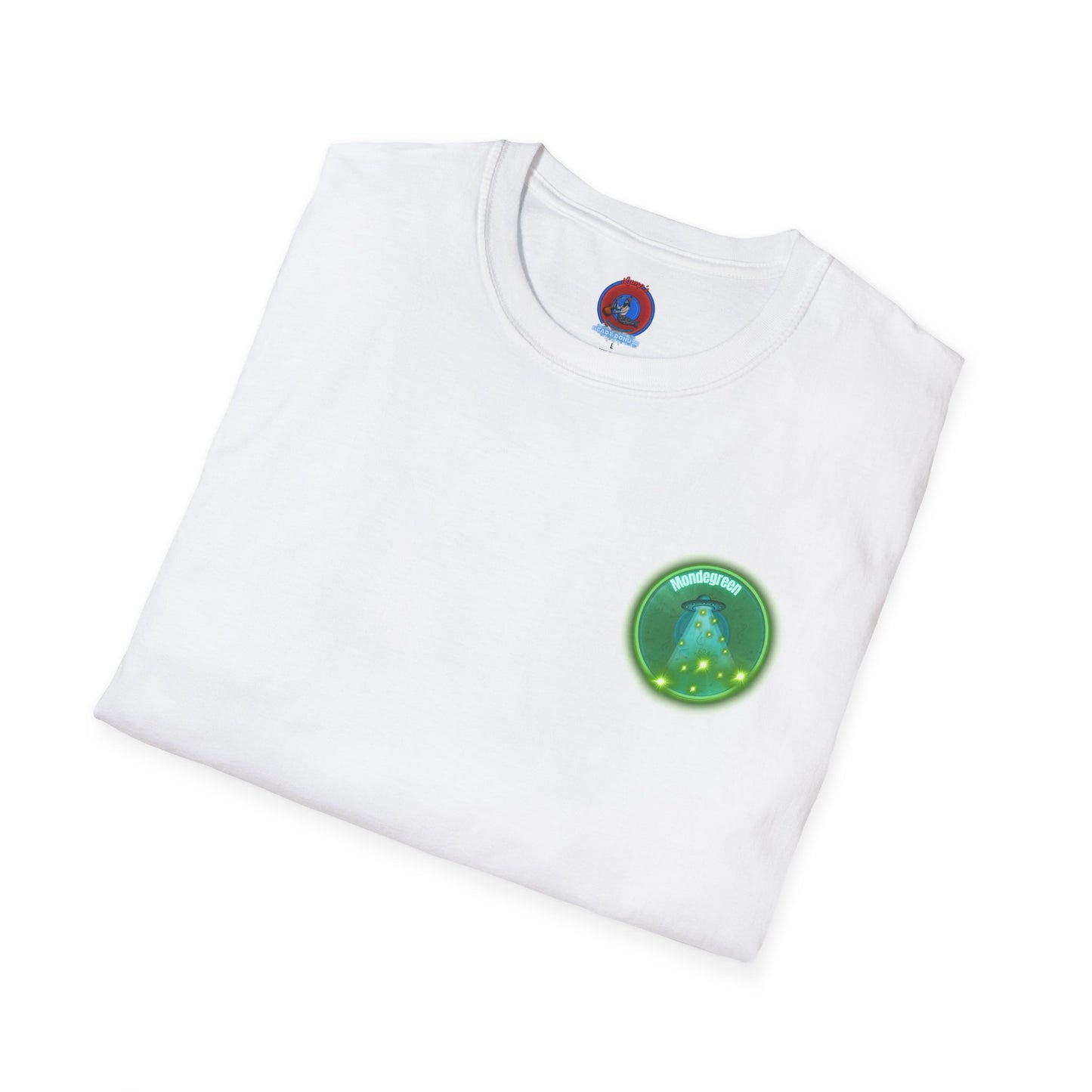 Classic Donut Tee - Unisex Soft-Style - "Close Encounters of the Delaware kind - Mondegreen Donut"  " variant 1 - green donut