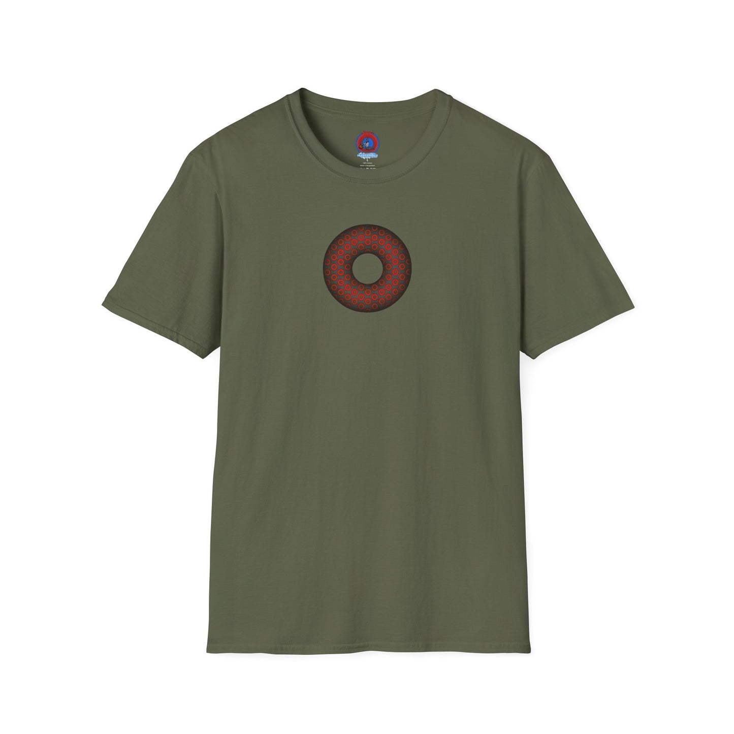 Plain Donuts/Unisex Soft-Style - "Plain Paradoxical Grided Donut" - red/dark gray donuts