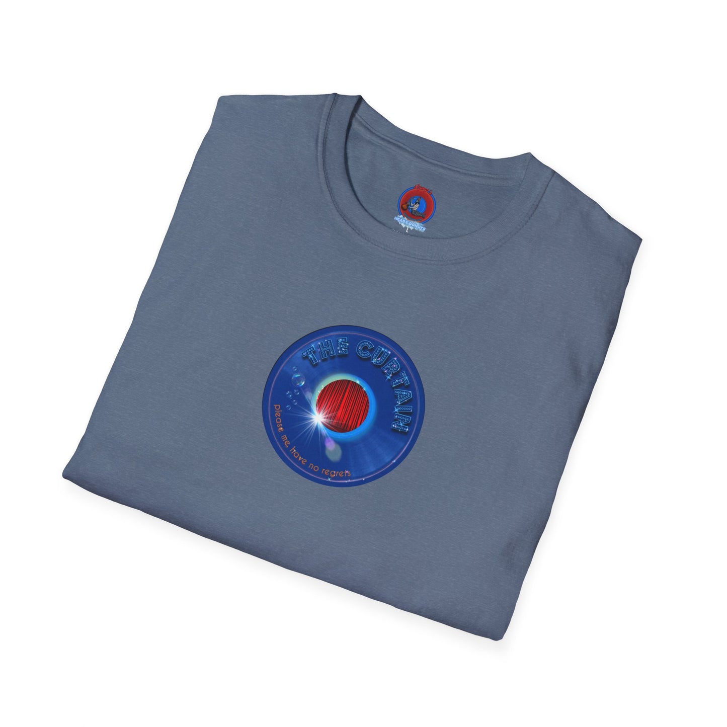 Classic Donut Tee - Unisex Soft-Style - "The Donut Without" - series 1.0  - variant 1 - vivid blue record donut